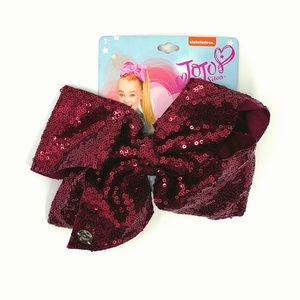 JoJo Siwa 8" Bow, Dark Red Mini-Sequins